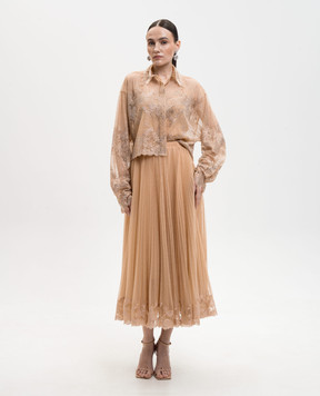 Ermanno Scervino Бежева блуза з кристалами D482K726CSCTUJP