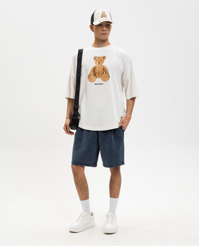 Palm Angels Футболка цвета айвори Bear PMAA10BS26JER004