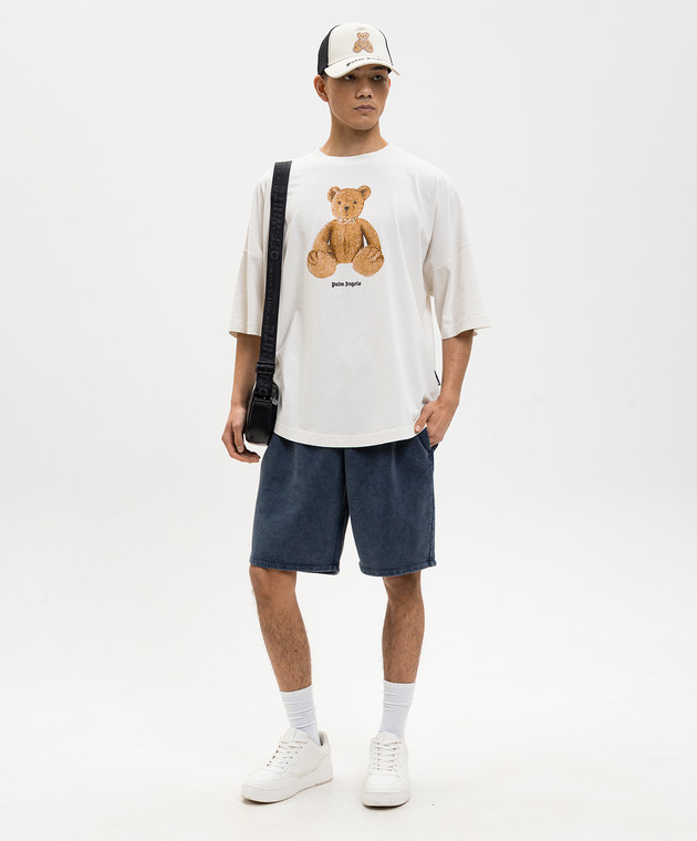 Palm Angels Футболка цвета айвори Bear PMAA10BS26JER004 изображение 2