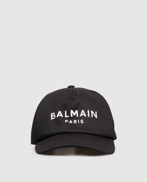 Balmain Детская черная кепка с принтом логотипа BX0P17Z1053