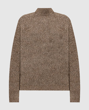 Brunello Cucinelli Коричневий светр з кашеміром та вовною MTX755604P