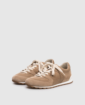 Brunello Cucinelli Коричневі замшеві кросівки MZSFG3231