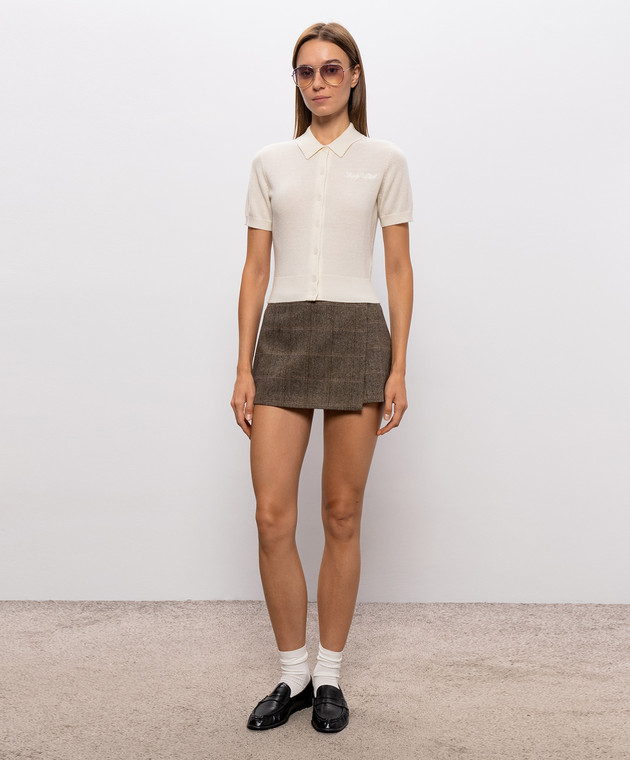 Sporty & Rich Кардиган цвета айвори Jannie с короткими рукавами WS10085326WH06 изображение 2