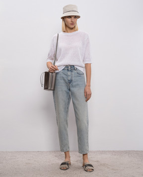 Brunello Cucinelli Блакитні джинси мом з ефектом потертості MA095P5319