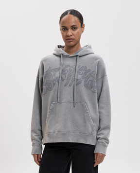 Off-White Сіре худі з вишивкою логотипа 2FE00448T