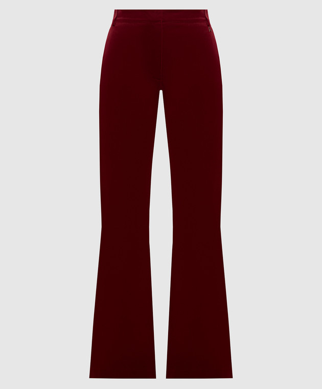 Twinset Бордовые велюровые брюки-клеш 262AP2271