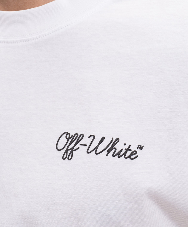 Off-White Біла футболка з контрастним принтом логотипа 44MAA120S26J01D зображення 5