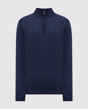 Cashmere&Whiskey Синий свитер из мериноса шерсти 50707