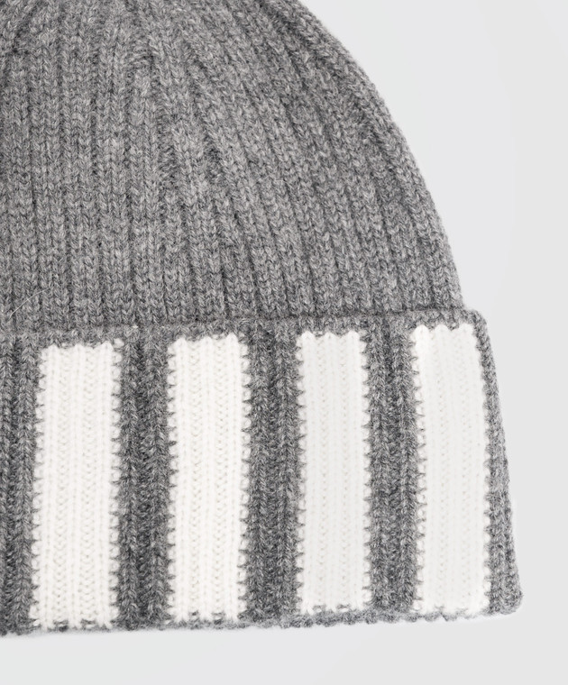 Thom Browne Сіра шапка з кашеміру MKH009A00011 зображення 4