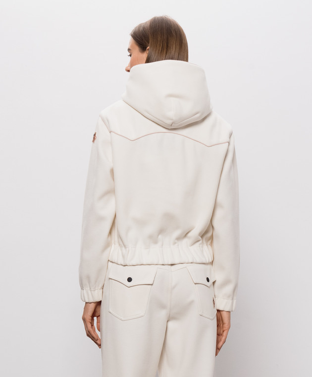 Moncler Grenoble Худі з нашивкою емблеми кольору айворі L20988G0001289B08 зображення 4