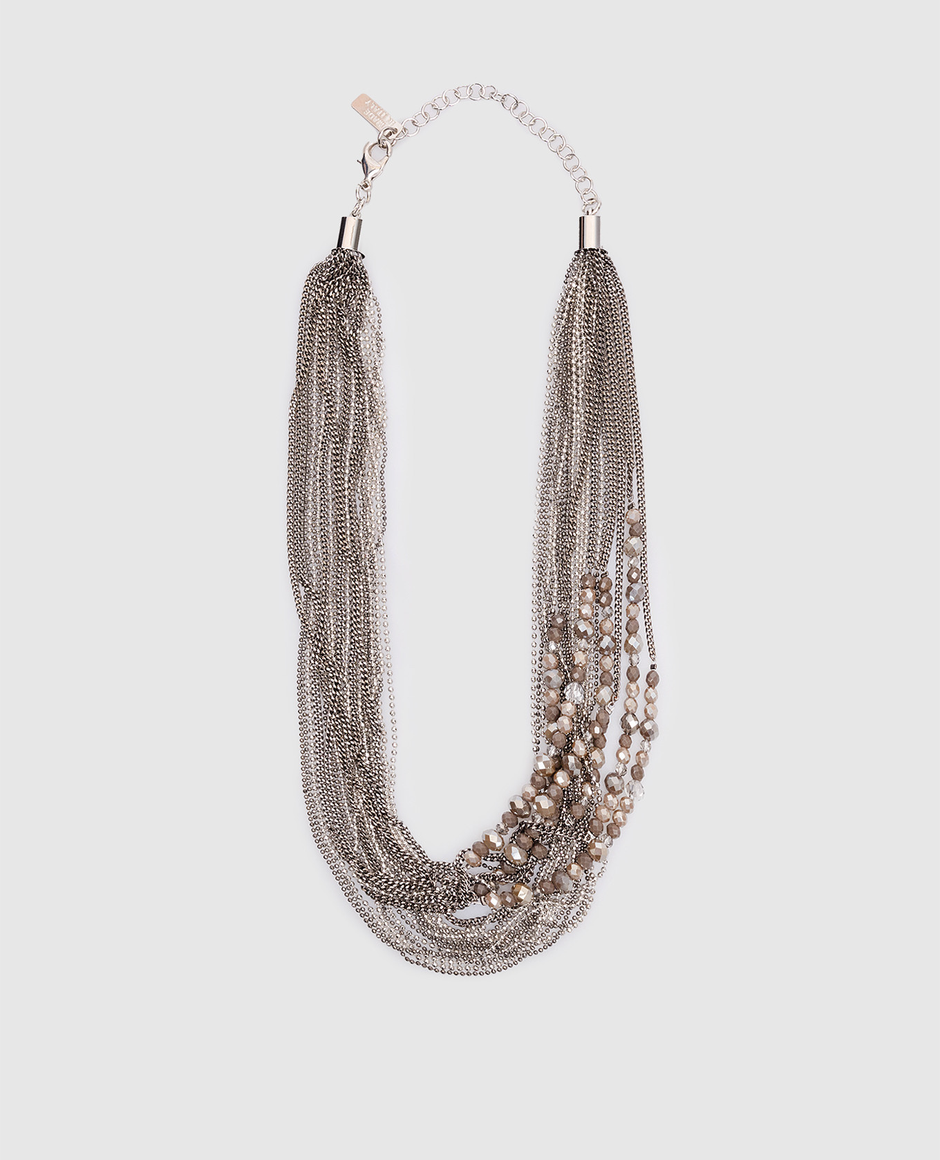 

Серебряное колье с бусами, Серебристый, Ожерелья