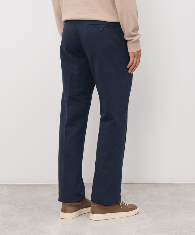 Trussardi Синие брюки с льном P709M300122NMP302T65 изображение 4