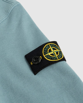 Stone Island Дитяче блакитне худі з патчем логотипа L1S166100014S00401012