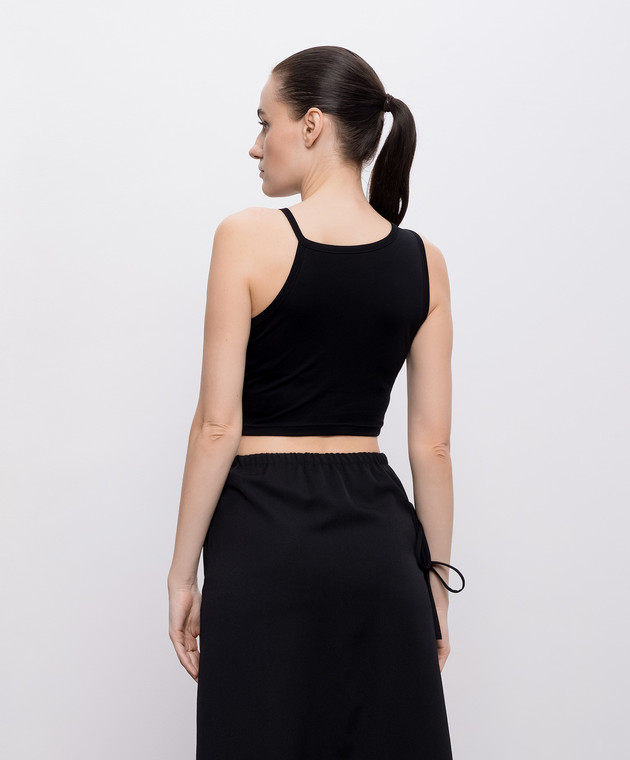 Y`S Yamamoto Черный топ с вышивкой монограммы YKT01060 изображение 4