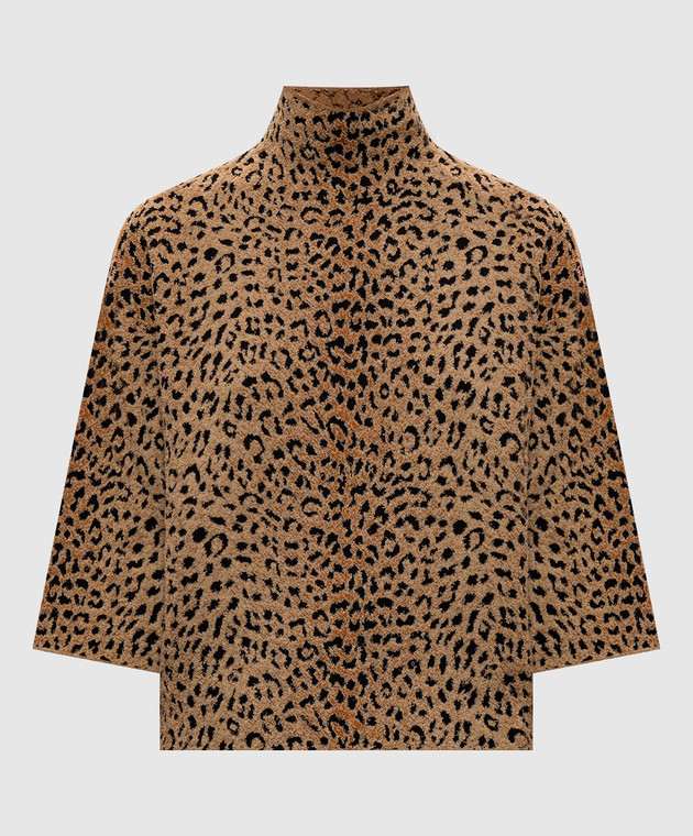 Givenchy Коричневий топ в леопардовий принт BW61NS4ZVQ