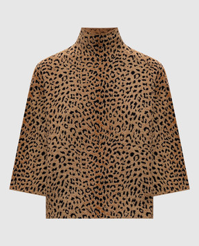 Givenchy Коричневый топ в леопардовый принт BW61NS4ZVQ