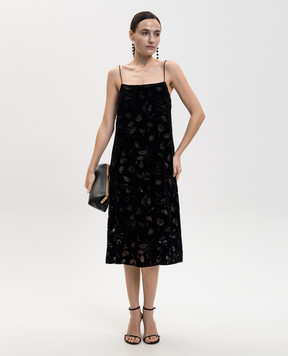 Asceno Черное бархатное платье Forio D104F65C01