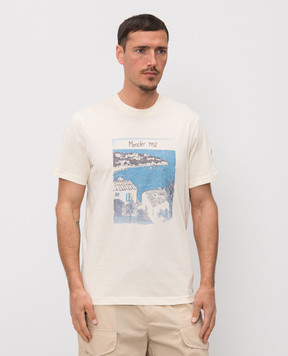 Moncler Футболка цвета айвори Seaside L10918C0007389B8Q
