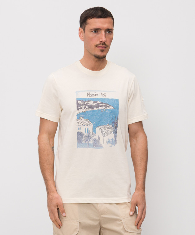 Moncler Футболка кольору айворі Seaside L10918C0007389B8Q зображення 3