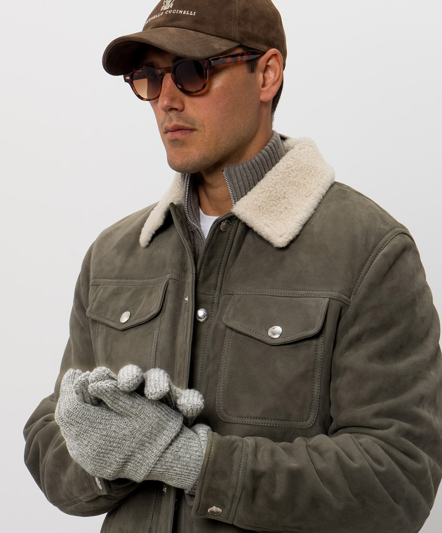 Brunello Cucinelli Перчатки серого цвета из кашемира MQS95908 изображение 2