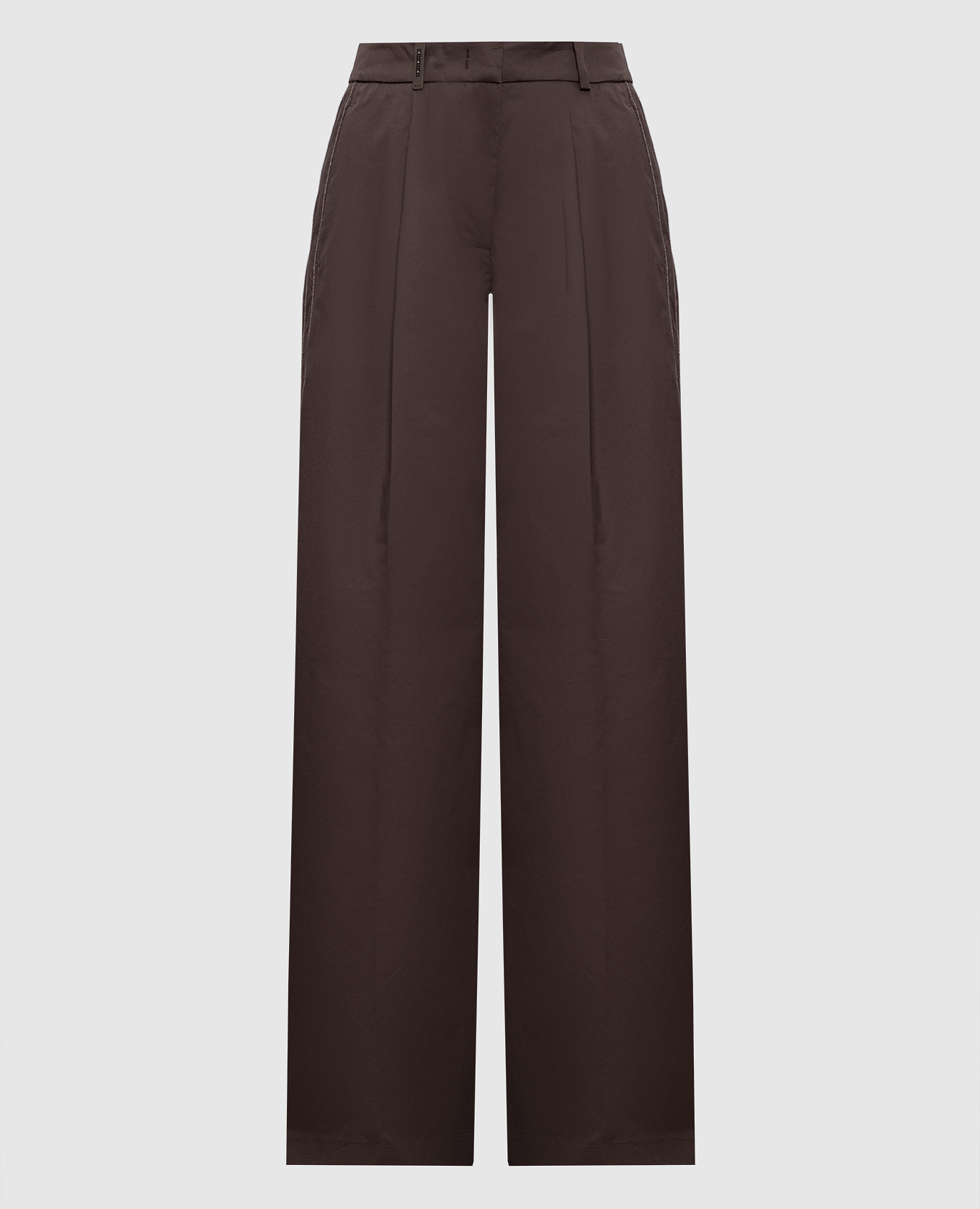 Коричневые брюки с цепочкой мониль