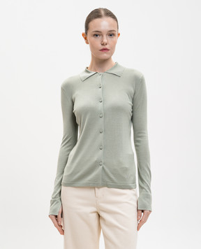 Max Mara Зеленый кардиган FLASH из шелка и кашемира MXPFLASH