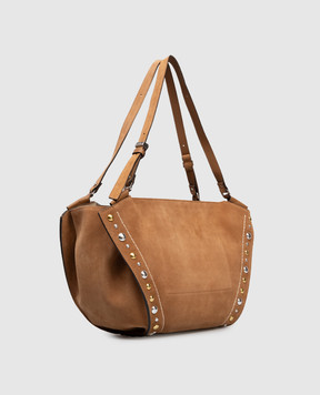 Gianni Chiarini Коричневая замшевая сумка-тоут Вloom BS12377CMBRC