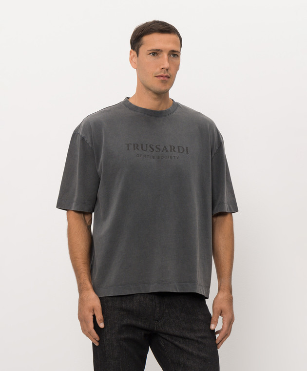 Trussardi Сіра футболка з логотипом G0758000232NMTS22J17 зображення 3