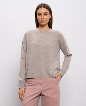 Max Mara Бежевый джемпер NEBBIE из шерсти и кашемира SMMNEBBIE