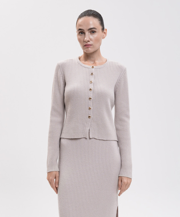 Allude Бежевий кардиган з вовни та кашеміру 26517080 зображення 3