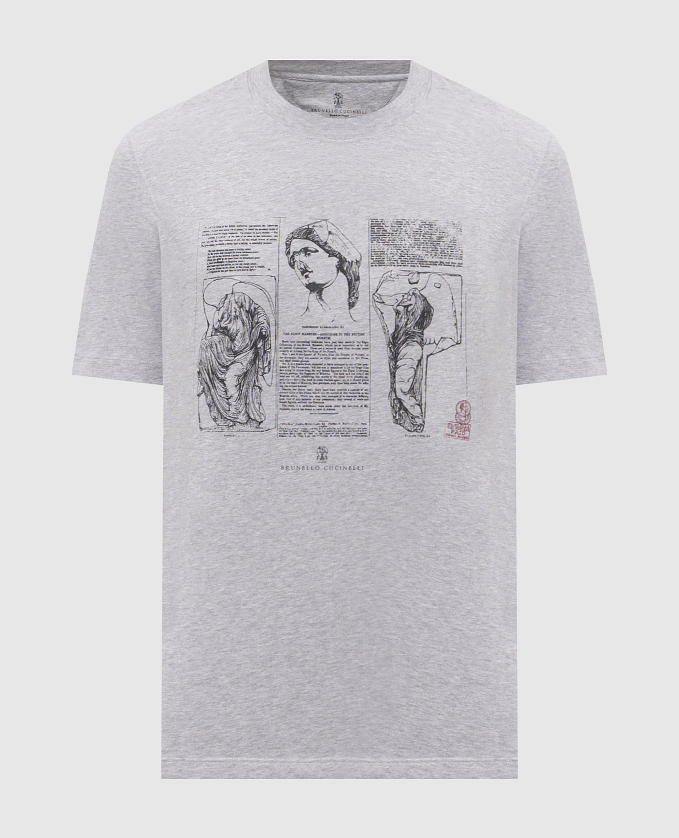 Серая меланжевая футболка с принтом