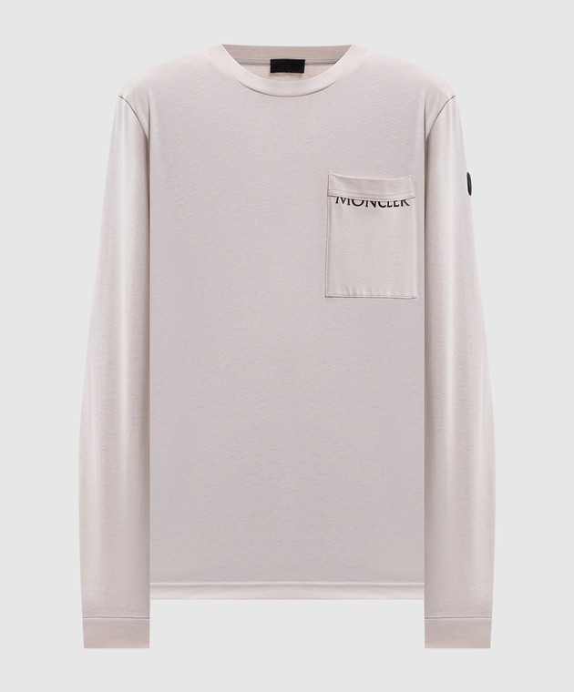 Moncler Бежевий лонгслів з нашивкою логотипа L20918D0001089B8Q