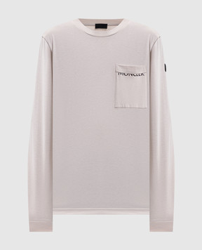 Moncler Бежевый лонгслив с нашивкой логотипа L20918D0001089B8Q