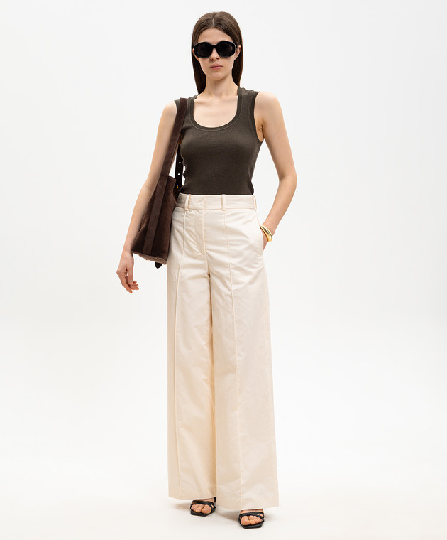 JOSEPH Топ Alaou кольору хакі з льоном в рубчик JF009769 зображення 2