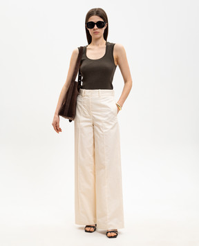 JOSEPH Топ Alaou цвета хаки со льном в рубчик JF009769