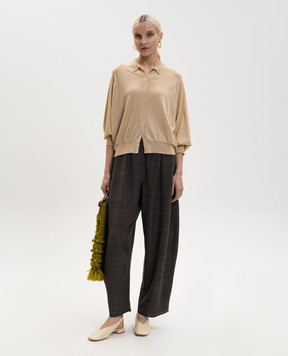 BOBOUTIC Бежевий кардиган з кашеміру, шовку та конопель 5007