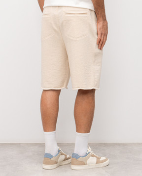 Brunello Cucinelli Бежеві шорти з монограмою логотипа MR8313375G