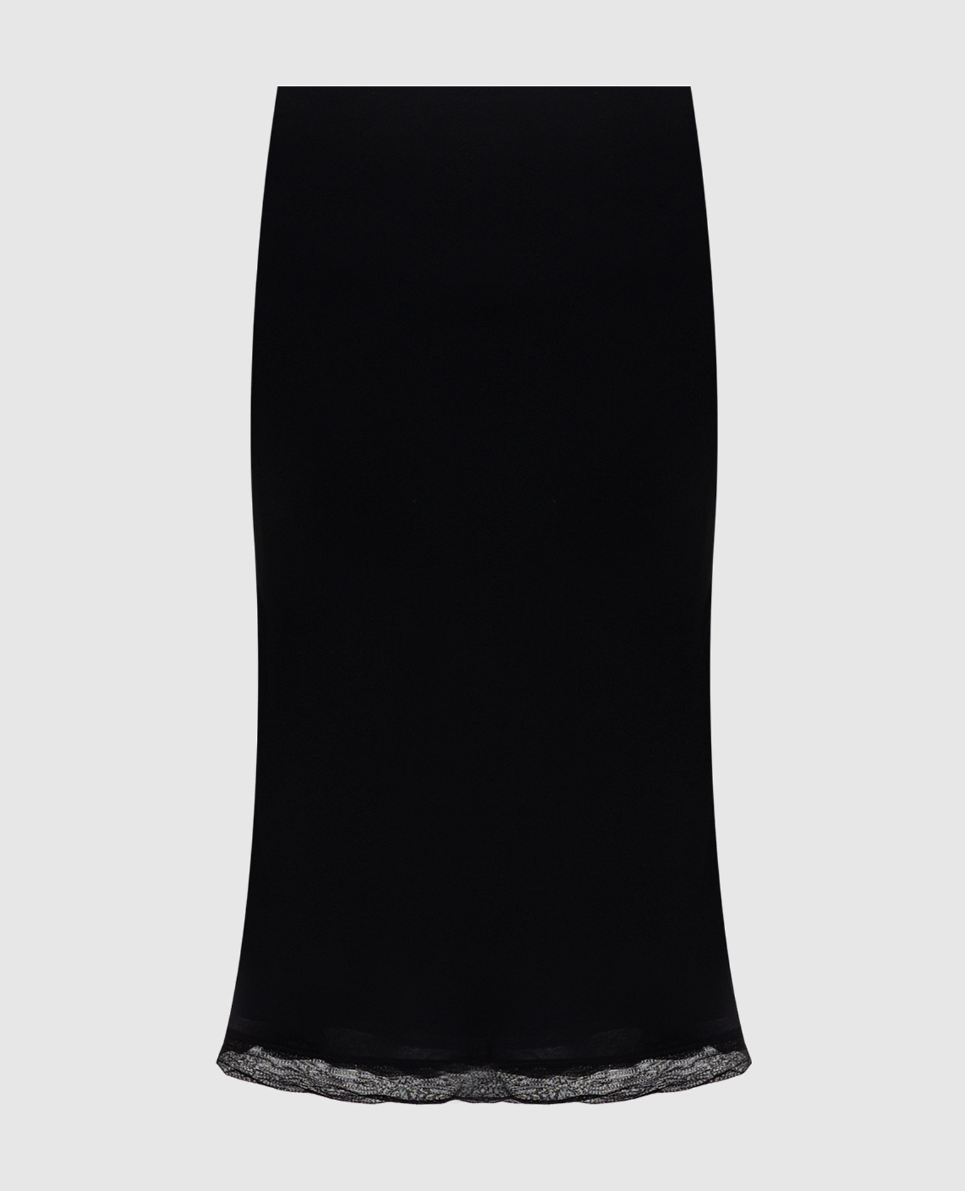 

Черная юбка миди из шелка, Черный, Юбки прямые