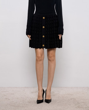 Balmain Черная юбка плиссе GF1LB664KJ34