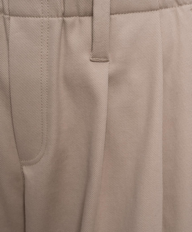 Brunello Cucinelli Бежеві штани з ланцюжком MP126P9295 зображення 5