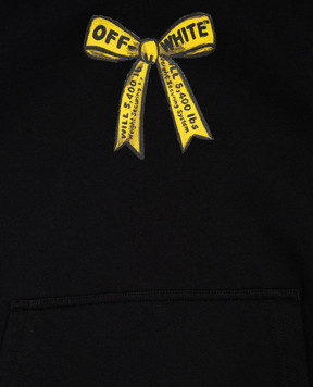 Off-White Детское черное худи Industrial Logo 44GBB002F26F008