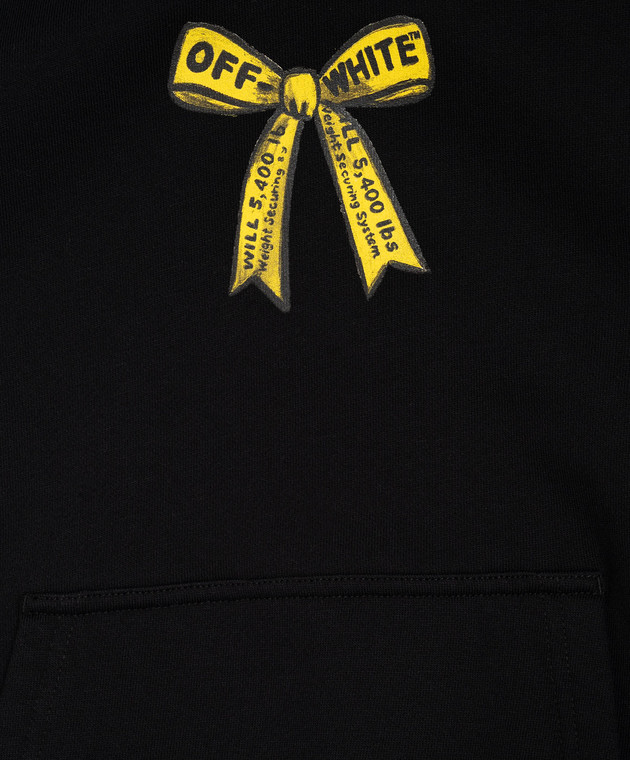 Off-White Детское черное худи Industrial Logo 44GBB002F26F008 изображение 3
