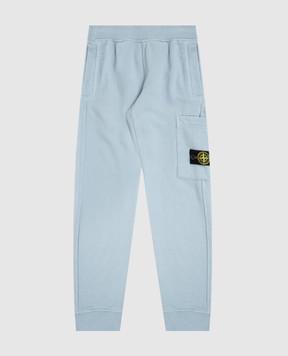 Stone Island Дитячі блакитні джогери з логотипом K2S166200001S0A2068