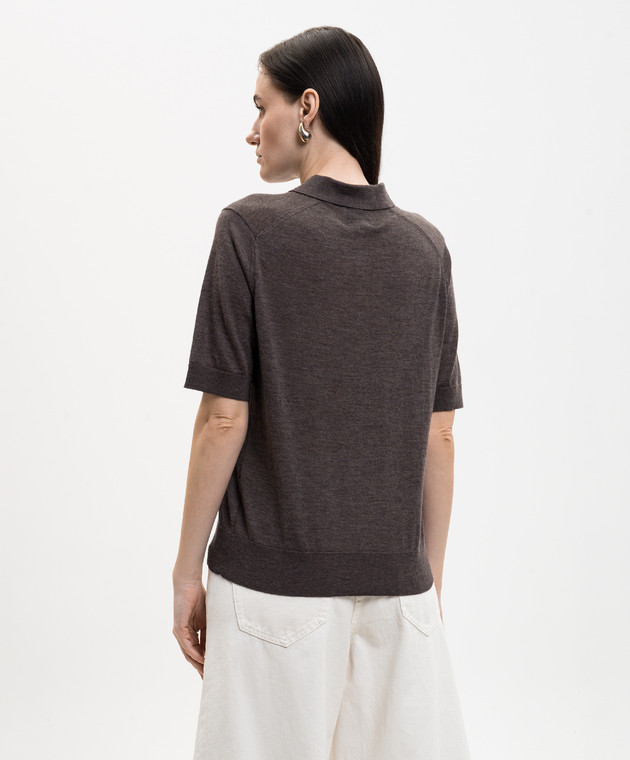 Loulou de Saison Коричневе поло Migo з кашеміру MIGO зображення 4