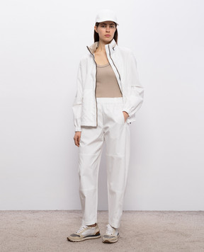 Brunello Cucinelli Бежевая майка с цепочкой мониль MG902FP100