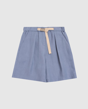 Brunello Cucinelli Дитячі сині шорти з льоном BH126P260C