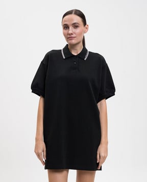 Alexander Wang Черное платье-поло мини с логотипом 4CC1266902