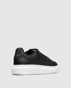 Alexander McQueen Чорні шкіряні кросівки з логотипом 831180WIAFO