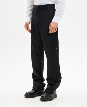 Heliot Emil Чорні штани Derby з вовни M10239