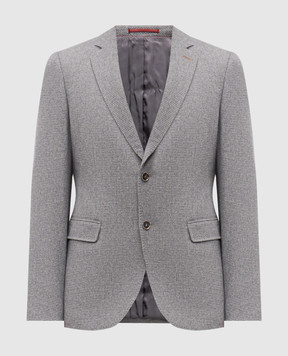 Florentino Сірий блейзер з вовною у візерунок 225933520302